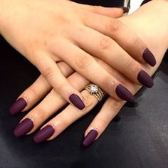 acrylic nail designs plum - Google Search Plum Nails, Burgundy Nails, Fall Nail Colors, Matte Nails, Gorgeous Nails, Love Nails, Acrylic Nail Designs, Trendy Nails, Nail Art Design