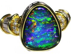 Quilpie Opal Ring From Collection Opal Australia, Gold Opal Ring, Rings Opal, Opal Jewellery, Boulder Opal Ring, Unique Opal, Black Opal Ring, Jewelry Opal, Types Of Opals