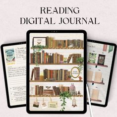 the reading digital journal is open on two tablets