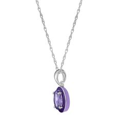 Simple and elegant, this sterling silver amethyst oval pendant necklace completes any outfit. Click on this JEWELRY & WATCHES GUIDE to learn about fit, styles, materials and more! Simple and elegant, this sterling silver amethyst oval pendant necklace completes any outfit. Click on this JEWELRY & WATCHES GUIDE to learn about fit, styles, materials and more! FEATURES Dimensions: 0.38" x 0.3" Chain length: 18 in. Chain type: rope Clasp: spring-ring Metal: sterling silver Plating: rhodium Finish: p Oval Hallmarked Necklace, Purple Oval Pendant Necklace For Anniversary, Purple Oval Necklaces For Anniversary, Purple Oval Necklace For Anniversary, Oval Purple Necklace For Anniversary, Polished Finish Oval Cabochon Necklace, Oval Purple Sterling Silver Necklace, Purple Hallmarked Necklace, Oval Pendant Necklace