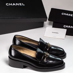 CHANEL Women Loafer Black Leather CC Logo Moccasin Shoes Flats Size EU 38 US 7 Timeless Round Toe Tassel Loafers For Office, Timeless Tassel Loafers With Round Toe For Office, Slip-on Loafers With Branded Heel Counter, Luxury Black Loafers With Leather Footbed, Designer Leather Moccasins For Work, Luxury Calf Leather Moccasins For Office, Designer Office Moccasins With Leather Sole, Modern Flat Heel Loafers For Galas, Calf Leather Moccasins For Workwear