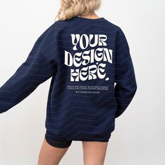 Gildan 18000 Navy, Sweatshirt Model, Navy Crewneck, Navy Sweatshirt, Sweatshirt Mockup, Save Image, Design Store, On Back, Stationery Design