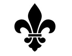 a black and white silhouette of a fleur de lis