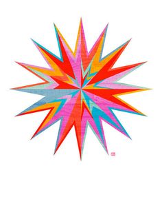 a colorful star shaped object is shown in this image, it appears to be an abstract design