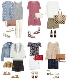 Spring outfit ideas - everything is just $30 or less! Travel Wardrobe Spring, Light Outfits, Clothes Capsule Wardrobe, Smart Casual Women Outfits, Layered Outfits, Spring Summer Capsule Wardrobe, Smart Casual Women, Wardrobe Capsule