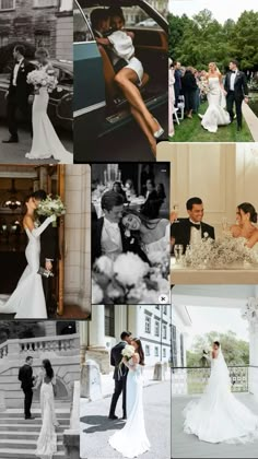 black and white wedding pictures with bride and groom