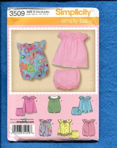 the sewing pattern for this baby's romper and diaper set is very easy to sew