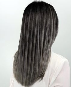 Black Hair With Ice Blonde Highlights, Partial Grey Highlights For Dark Hair, Full Vs Partial Highlights, Partial Highlights Black Hair, Highlight Grey Hair, Highlights On Black Hair Straight, Brown Hair With Grey Highlights, Partial Highlights Vs Full Highlights, Partial Vs Full Highlights