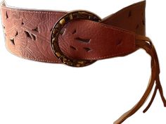 Brown Leather Belt For Rodeo, Brown Leather Rodeo Belt, Antique Brown Belt Buckle For Festival, Brown Antique Buckle Belt Buckles For Festival, Western Brown Adjustable Belt Buckles, Brown Leather Corset Belt For Festivals, Adjustable Brown Belt Buckles For Rodeo, Adjustable Brown Corset Belt With Matching Belt, Vintage Brown Corset Belt With Belt Loops