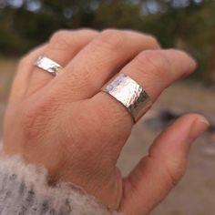 This custom engraved silver ring holds a secret. On the outside it has a shimmering hand hammered finish. Your personalized inscription on the inside of the ring is what makes it truly unique.. Maybe the ring bears a loving message for a friend or maybe an inspirational message for yourself. It is your inscribed message that will give this ring its special purpose. The ring will be handcrafted in my little studio in the Northwest of the USA. Each sparkling facet on the rings surface is hammered Message For A Friend, Engraved Silver Ring, Ring Bear, Hammered Silver Ring, Hammered Sterling Silver, Wide Rings, Silver Engraving, Hammered Silver, Inspirational Message