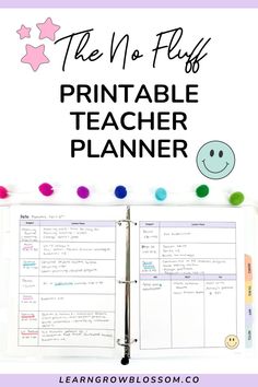 the no - fice printable teacher planner on a clipboard with text overlay