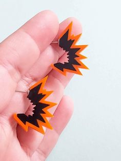 Bakugo Earrings | Kirishima Earrings | My Hero Academia - Pop Pastel Ainme Jewelry, My Hero Academia Accessories Jewelry, Bakugo Earrings, Bakugou Earrings, Anime Accessories Jewelry, Boy Earrings, Orange Clothes, Anime Fire, Fire Earrings