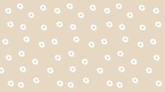 white daisies on a beige background, with small dots in the center and bottom