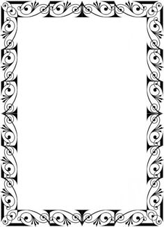 a black and white frame with an ornate design on the border, it is very difficult to