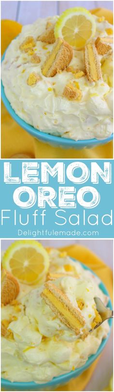 this lemon oreo fluff salad is the perfect dessert for summer