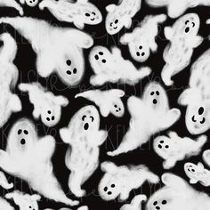 black and white photo of ghost faces