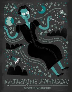 a poster with an image of a woman flying through the air and stars around her