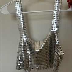 Brand New With Tags Urban Outfitters Shiny Metallic Crop Top Size Small Urban Outfitters Tank Top For Summer Party, Urban Outfitters Sleeveless Tank Top For Party, Shiny Crop Top, Metallic Crop Top, Urban Outfitters Tops, Urban Outfitters, Crop Top, Womens Tops, Crop Tops