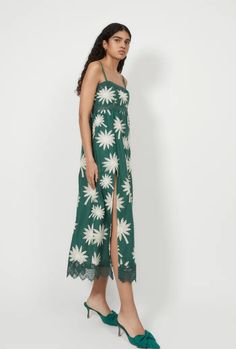 PALOMINO MAXI DRESS GREEN Loose Skirt, Empire Waistline, Lela Rose, Column Dress, Lace Trims, Maxi Dress Green, Summer Ready, Square Necklines, Bridal Collection