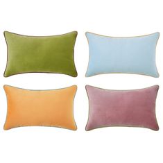 PRICES MAY VARY. 100% Velvet SET OF 4: Includes 1 green velvet pillow + 1 light blue velvet pillow + 1 yellow velvet pillow + 1 purple velvet pillow COVERS ONLY: 12 x 20 inches (approx. 30 x 50 cm). Pillow inserts NOT included SIGNATURE PILLOWS: If you love color, don’t settle for just one. These color block style pillows are sure to become one of your favorite items in your home! PREMIUM QUALITY: Soft to the touch and comfortable to lay on. Strong chain stitches and color coordinated hidden zip Neutral Pillow Covers, Green Velvet Pillow, Couch Pillow Covers, Neutral Pillows, Decorative Pillows Couch, 16x16 Pillow Cover, Block Style, Couch Throw Pillows, Velvet Pillow