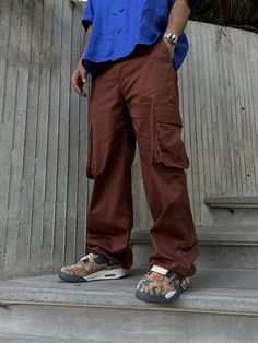 Parachute Cargo, Cargo Pant, Straight Cut, Chocolate Brown, Patch Pocket, Elastic Waist, Wear It, Cotton Fabric, The Past