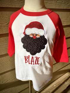 Santa Claus, Christmas Shirts, Santa Face Boss Birthday, Santa Face, Baby Burp Cloths, Santa Claus Christmas, Boss Baby, Kids Graphic Tees, Christmas T Shirt, Oklahoma City, Handmade Baby