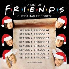 a list of friends on christmas episode