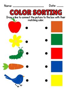 the color sorting worksheet for children to learn how to write and draw numbers