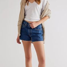 Levi’s 501 Shorts Nwt Sold At Free People New With Tags The Denim Shorts Of Your Dreams, These Cutoffs From Levi’s Will Be Your New Go-To Pair. Distressed Detailing For A Lived-In Look Non-Stretch Denim Five-Pocket Style Button Fly Care/Import W Levi's Straight Leg Jean Shorts For Spring, Levi's Cutoff Bottoms For Everyday Wear, Levi's Short Length Bottoms For Everyday, Levi's Spring Jeans Shorts, Levi's Everyday Shorts, Levi's Everyday Cutoff Bottoms, Levi's Mid-rise Cotton Jean Shorts, Levi's Mid-rise Spring Shorts, Levi's Cutoff Denim Blue Shorts