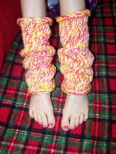 Knitted leg warmers or ankle warmers made with pink, yellow, and shimmery white yarn.  Will fit children or small adult.  Very Warm, Soft, and Snuggy. Ankle Warmers, Toddler Leg Warmers, Knitted Leg Warmers, Crochet Dog Sweater, Toddler Leggings, Crochet Baby Girl, Pet Sweater