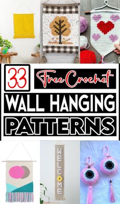 the crochet wall hanging patterns are easy to make and can be made in any size