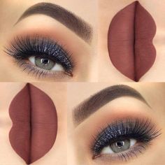 Shimmer Eye Look, Dark Lip Color, Matt Lipstick, Dark Lip, Color Makeup, Basic Makeup