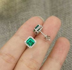 Welcome to Elegant Art Jewelry!  Material: 925 Sterling Silver Stone: Lab Emerald Stone Size: 5mm*5mm, 6mm*6mm, 7mm*5mm Side Stone:- Zircon Personalization: 9K/14K/24K/GOLD/SILVER/PLATINUM/ROSE-GOLD/WHITE GOLD. (Contact me)  Emerald Earrings, Emerald Cuff Earrings, Gold Earrings, Gold Stud Earrings, 14k Gold Earrings, 14k Gold Earrings, Round Cut Earrings, Round Cut Stone Earrings, Round Cut Studs Earrings, Emerald Drop Earrings, Emerald Studs Earrings, Emerald Studs, Emerald Earrings, Emerald D Emerald Green Earrings Diamond, Emerald Earrings Drop Silver, Silver Emerald Earring, Luxury Silver Earrings With Emerald, Luxury Traditional Emerald Earrings, Luxury Temple Jewelry Emerald Earrings, Luxury Temple Jewelry Style Emerald Earrings, Emerald Green Earrings Zales, Luxury Emerald Earrings For Gift