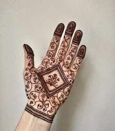 a hand with henna tattoos on it