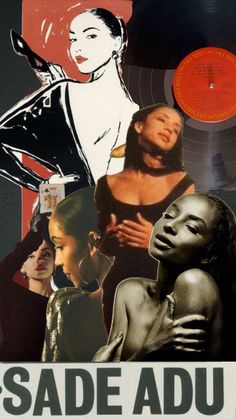 an advertisement for the album sade adu, with images of women in black and white