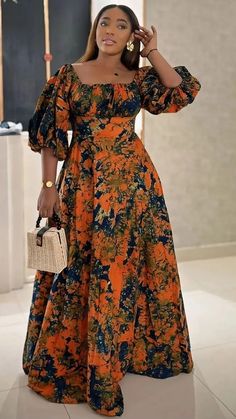 Ankara Modest Styles, Chitenge Dresses For Women, Modest African Dresses, Modest Ankara Dress Styles, Wax Style African Fashion, Ankara Flare Dress, Chitenge Dresses, Long Ankara Dresses, Robes Wax