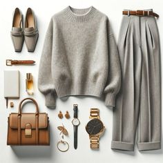 Fall Neutral Outfits Classy, Chic Work Outfit Winter, Fall Quiet Luxury Outfits, Feminine Fall Outfits, Neutral Fall Outfits, Office Wardrobe, City Dress