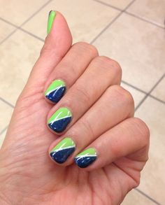 Lime Green Nails, Navy Nails, Green Nail Art, Nail Art Designs Summer, Her Nails, Seasonal Nails