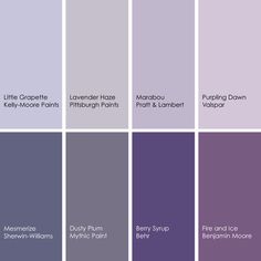 the shades of purple and gray are shown in this color palette, which is very similar to