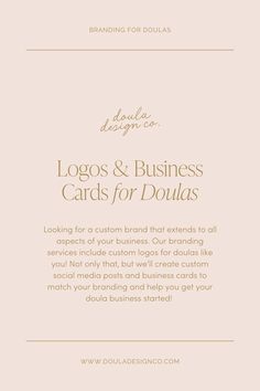 a business card with the words logos and business cards for doubles