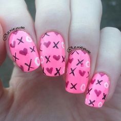 Holidays Nails, Nails Girly, Neat Nails, Finger Paints, Valentine Nail, City Nails, Nails Valentines, Plain Nails