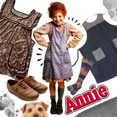 an image of a woman's dress and shoes with the name annie on it