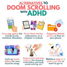 These doom scrolling alternatives are easier to break out of and give us more of the dopamine we're seeking!  👇What's your personal favorite?  Feel more confident in how you spend your time with my FREE downloadable ebook: 'How to Focus by Focusing your Time'  http://bit.ly/CWBebook  #adhd #adhdcoach #adhdadult #adhdtips #mindfulness #personalgrowth How To Stop Doom Scrolling, Doom Scrolling, Feel More Confident, Emotional Awareness, Coping Strategies, Break Out