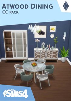 the dining room is clean and ready to be used as a virtual home decorating game