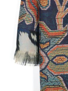 navy blue/multicolour silk all-over graphic print fringed edge wraparound style rectangle shape wraparound style This item is in size UNI and the color is Blue Blue Silk Scarf, Printed Silk Scarf, Poncho Cape, Mens Scarves, Suit Accessories, Printed Silk, Silk Scarves, Scarfs, Rectangle Shape