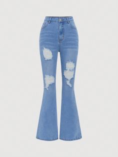 Tween Girl Ripped Flare Leg Jeans Light Wash    Denim Plain Flare Leg Slight Stretch  Tween Girls Clothing, size features are:Bust: ,Length: ,Sleeve Length: Flair Jeans, Cute Skirt Outfits, Tween Outfits, Flare Leg Jeans, 13th Birthday, Jeans Kids, Girls Denim, Really Cute Outfits, Cute Skirts