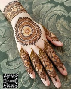 the hand is decorated with intricate designs