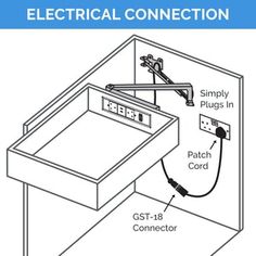 an electrical connection is shown in the diagram, with instructions to install and configurate