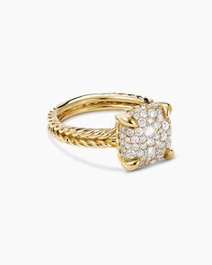 Chatelaine Ring in 18K Yellow Gold with Pavé, 11mm David Ring, David Yurman Ring, Fringed Belt, Women's Rings, Floral Shoes, 18k Yellow Gold Ring, Chatelaine, Rare Gemstones, Gold Diamond Rings