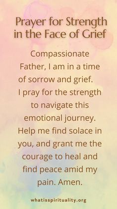 prayer for strength in the face of gritf on watercolor background with handwritten text